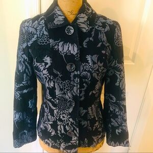 Chicos Embossed Floral Top blouse Jacket size 0 sm
